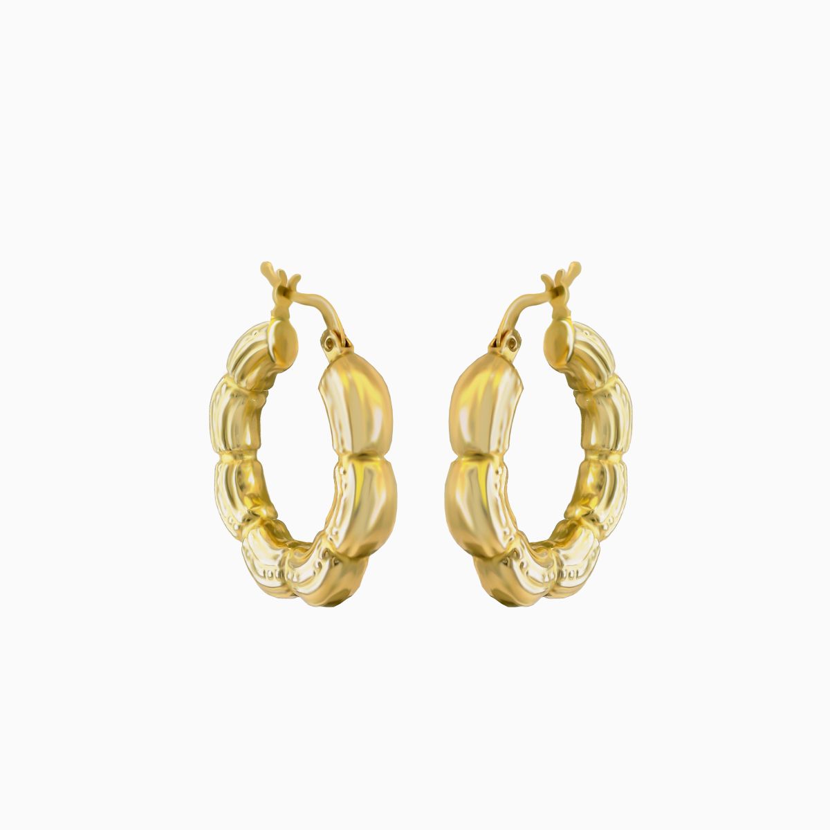 Golden Bamboo Grace Hoop Earrings