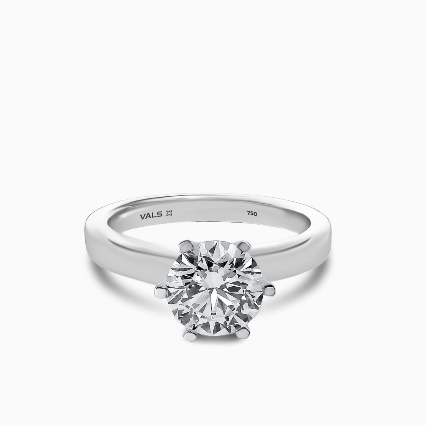 1.01ct Diamond Engagement Ring with a 6 Square Tipped Prongs