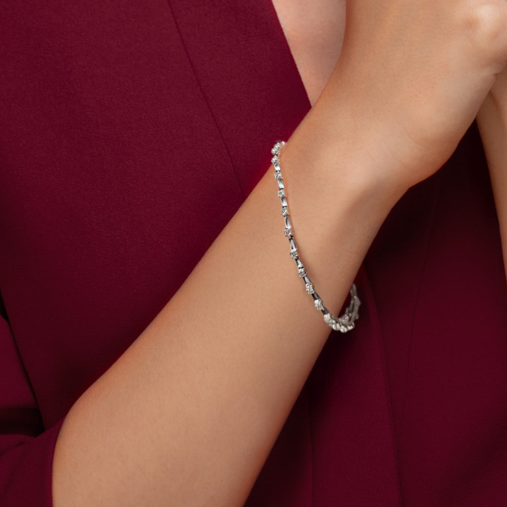 Lüks 1.43 Karat Aralıklı Suyolu Pırlanta Bileklik