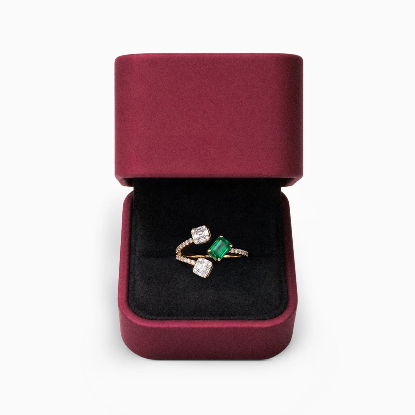 0.40 Carat Emerald Open Ring