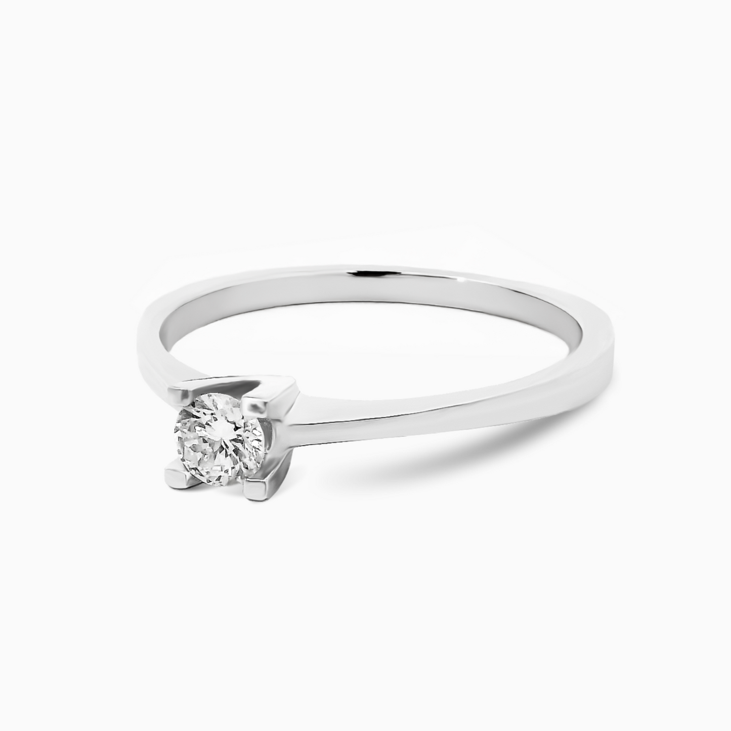 0.18ct Diamond Engagement Ring with Square Tipped Prongs