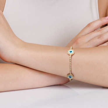 1.56 Karat Pırlantalı Sedef Bileklik