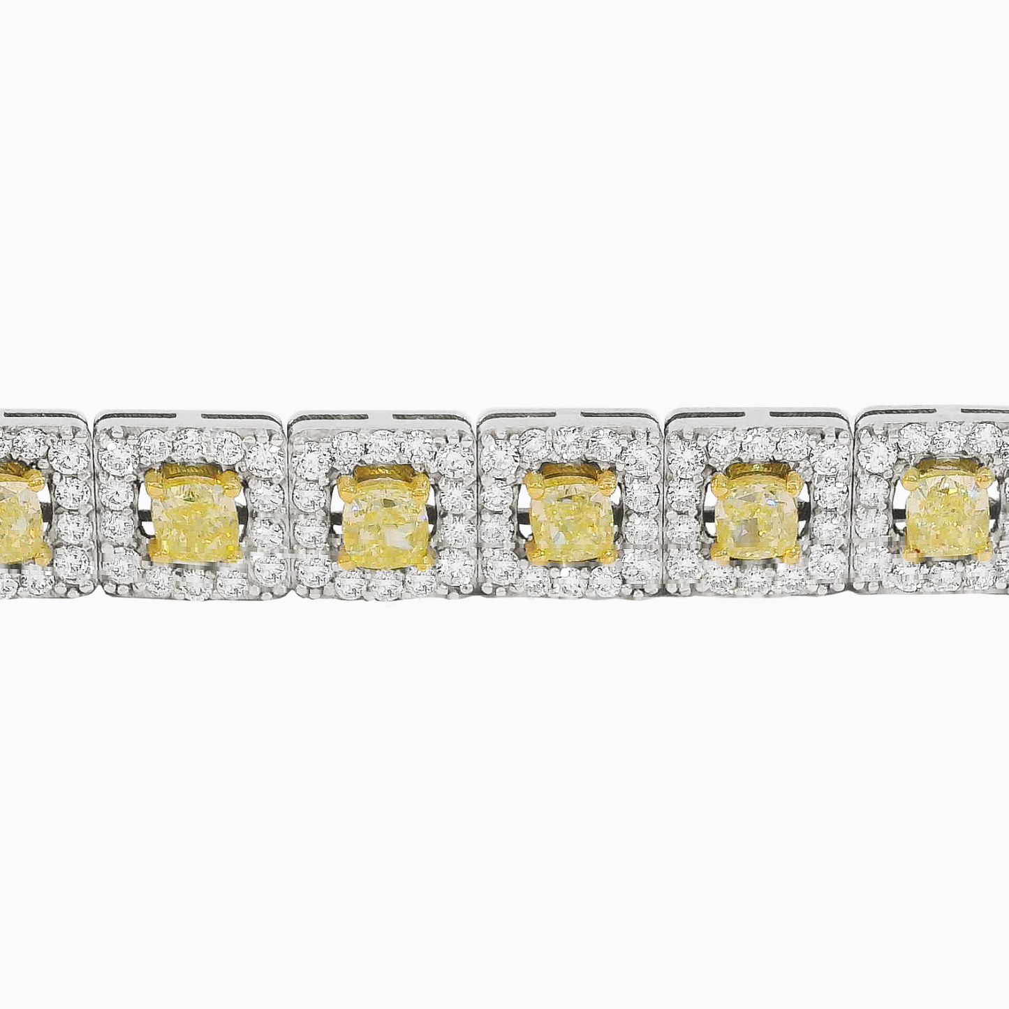 Fancy Intense Yellow Cushion Shape Diamond Bracelet