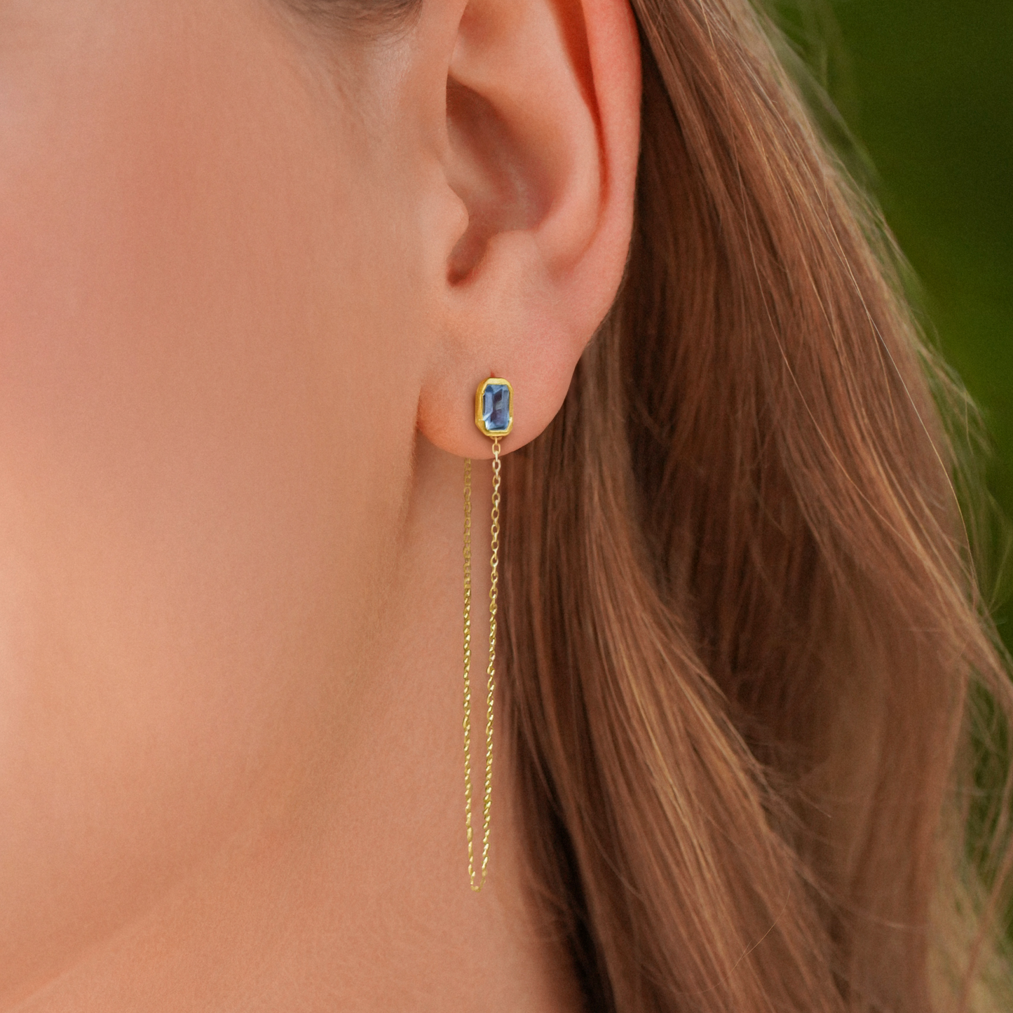 Blue Breeze Threader Earrings