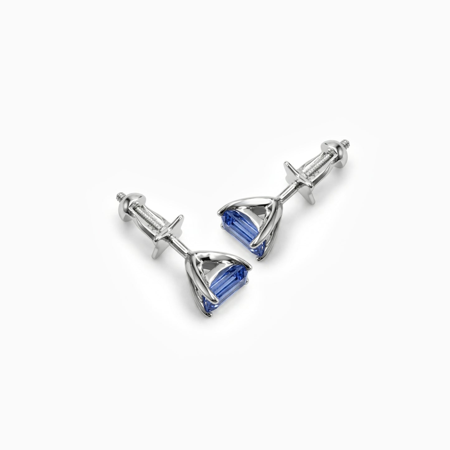 0.88 Carat Sapphire Solitaire Earring