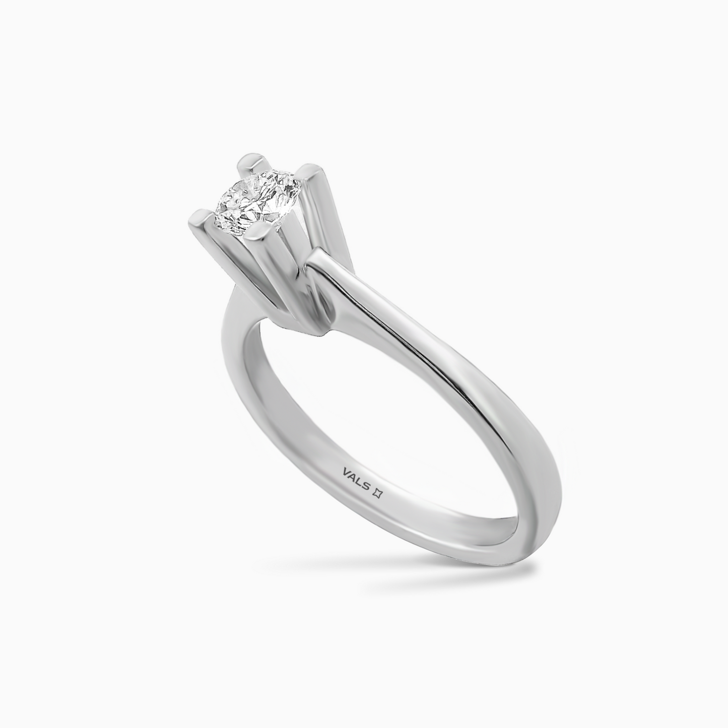 0.30ct Diamond Engagement Ring with Square-Tipped Prongs