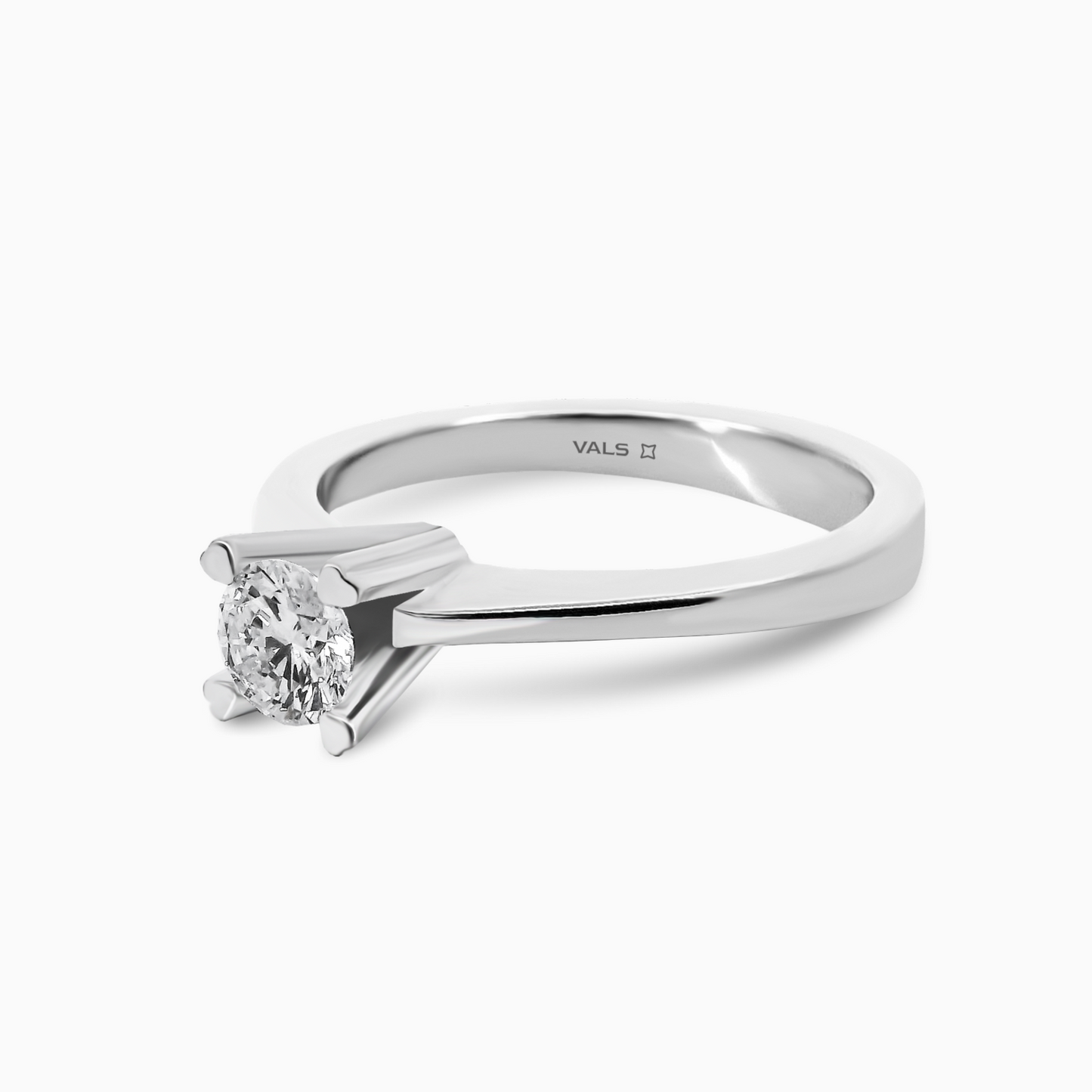 0.33ct Diamond Engagement Ring with Heart-Tipped Prongs