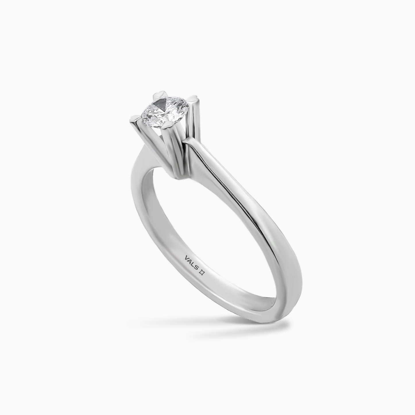 0.33ct Diamond Engagement Ring with Heart-Tipped Prongs