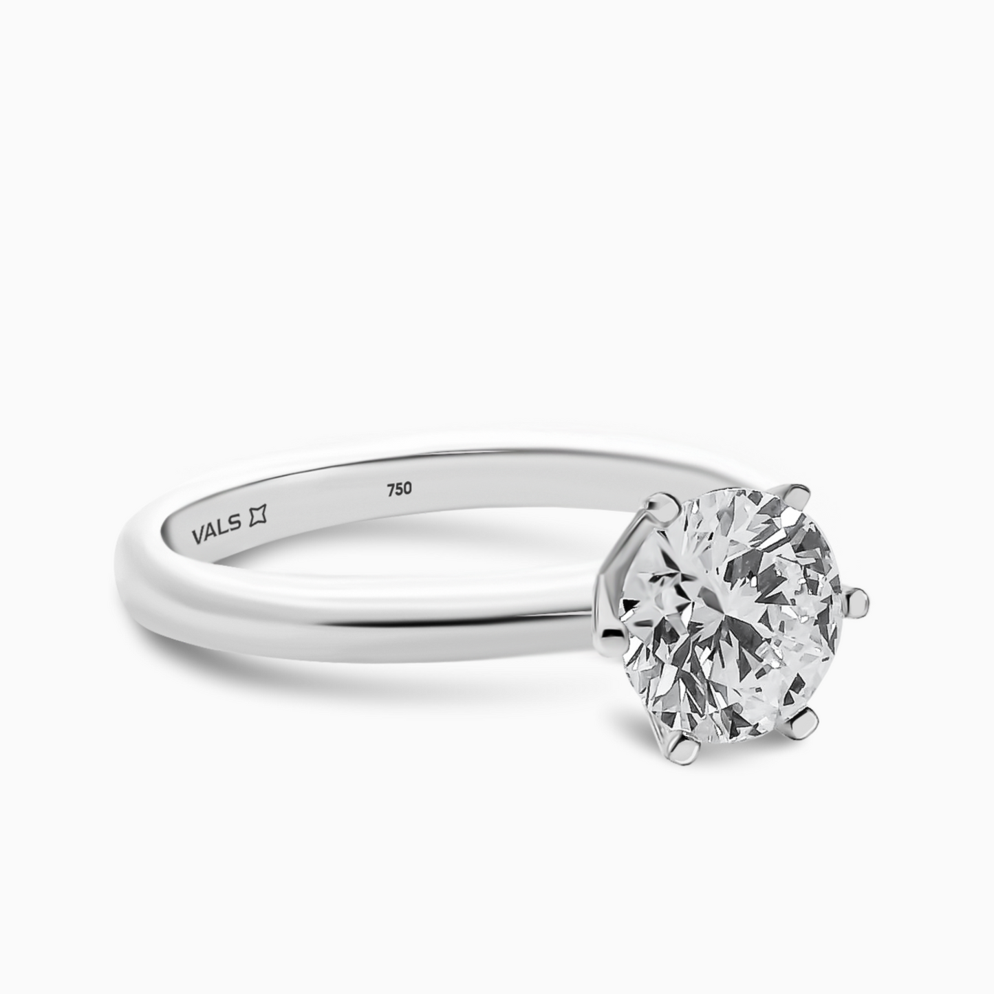 1.01ct Diamond Engagement Ring with a 6 Square Tipped Prongs