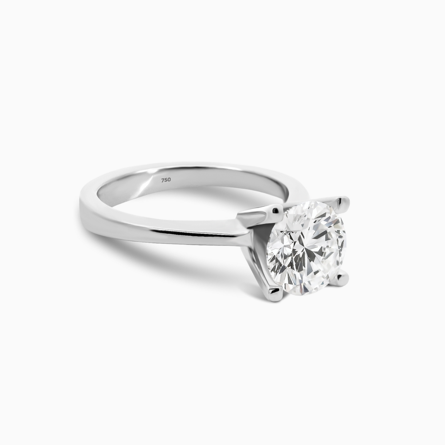1.01ct Diamond Engagement Ring with Square-Tipped Prongs
