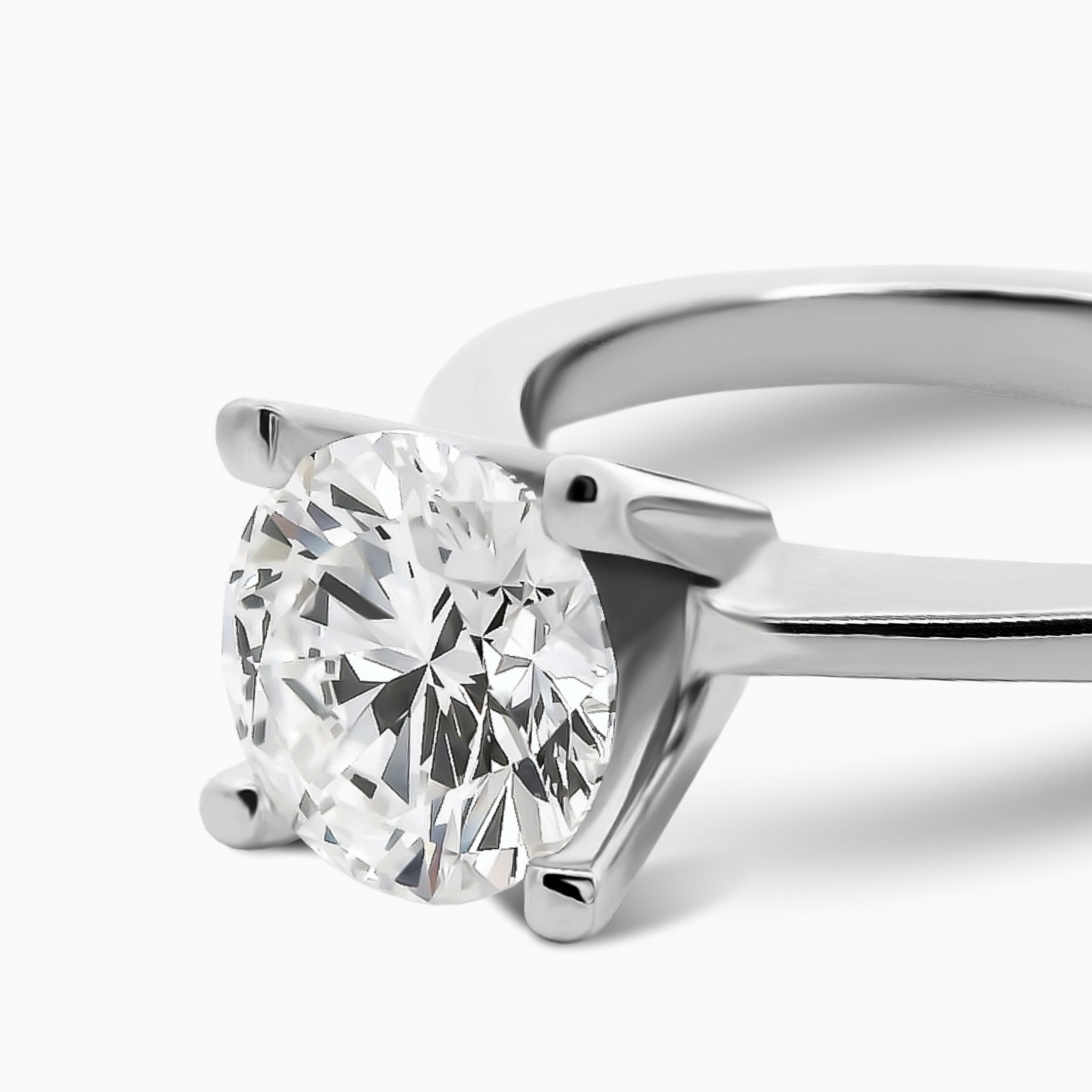1.01ct Diamond Engagement Ring with Square-Tipped Prongs