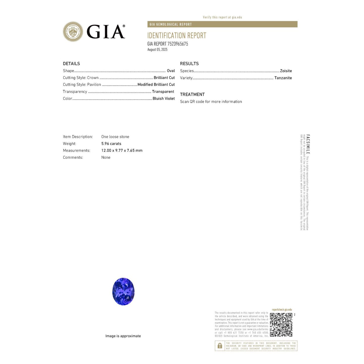 Odilon White Tanzanite Ring
