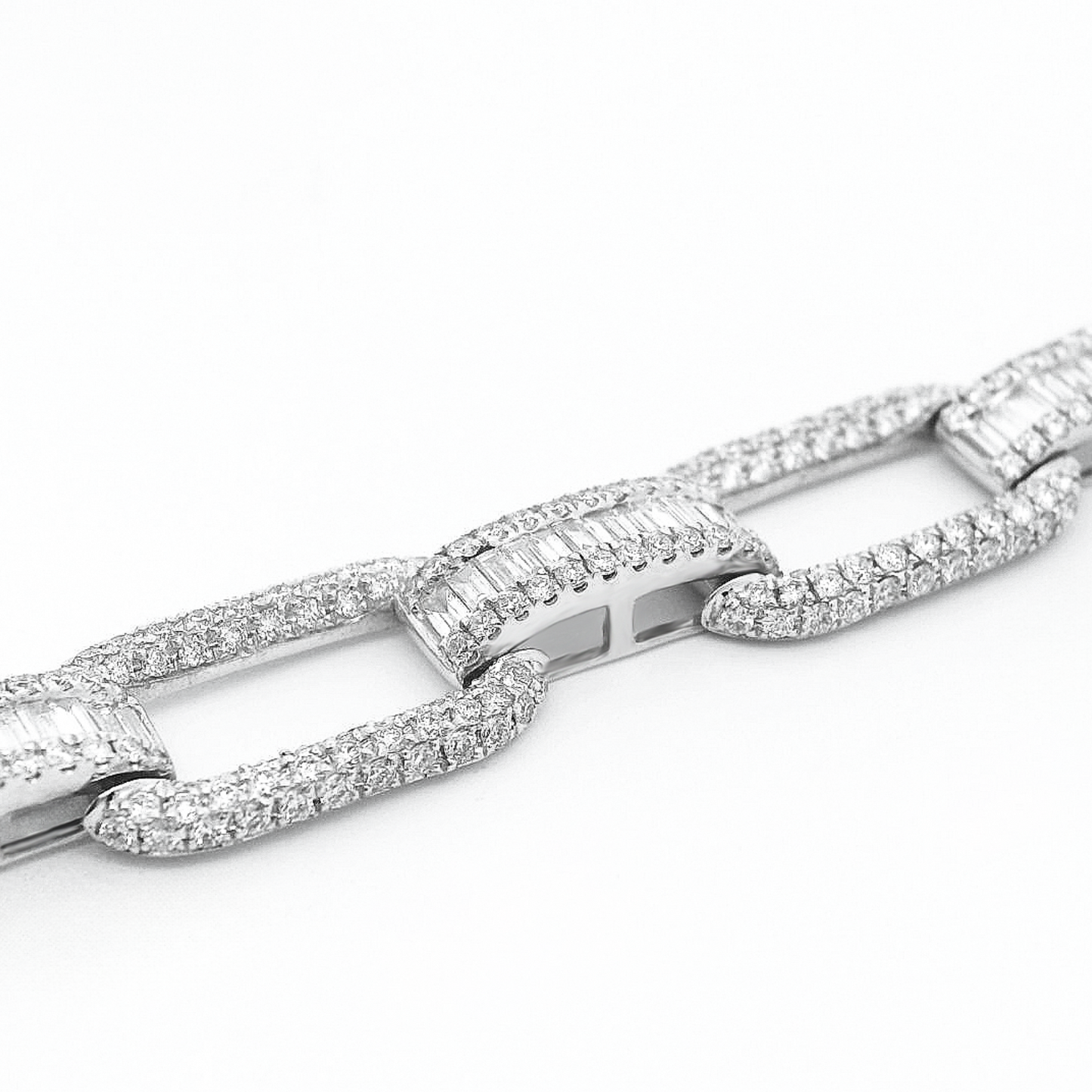 4.22ct Baguette&Round Cut Diamond Bracelets