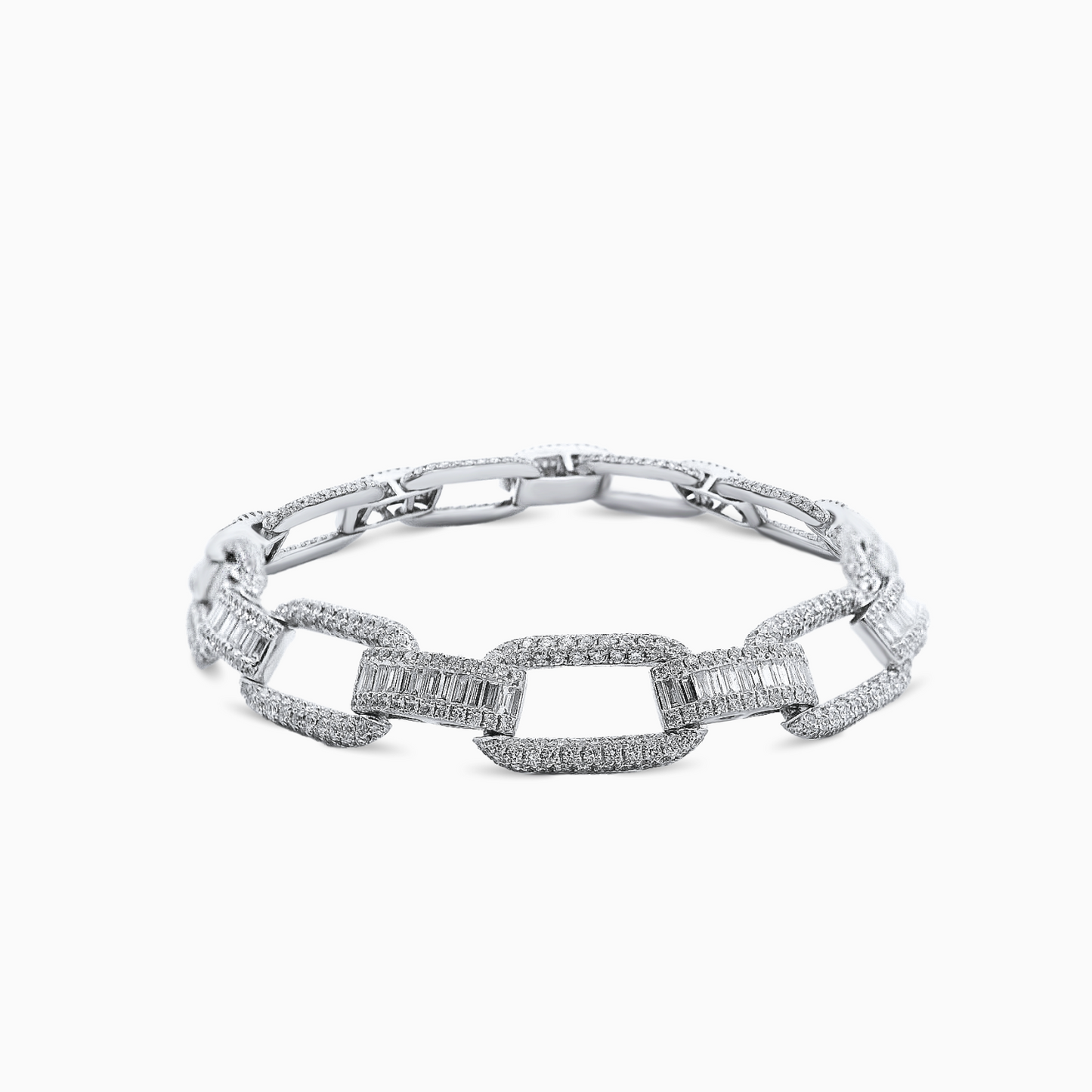4.22ct Baguette&Round Cut Diamond Bracelets