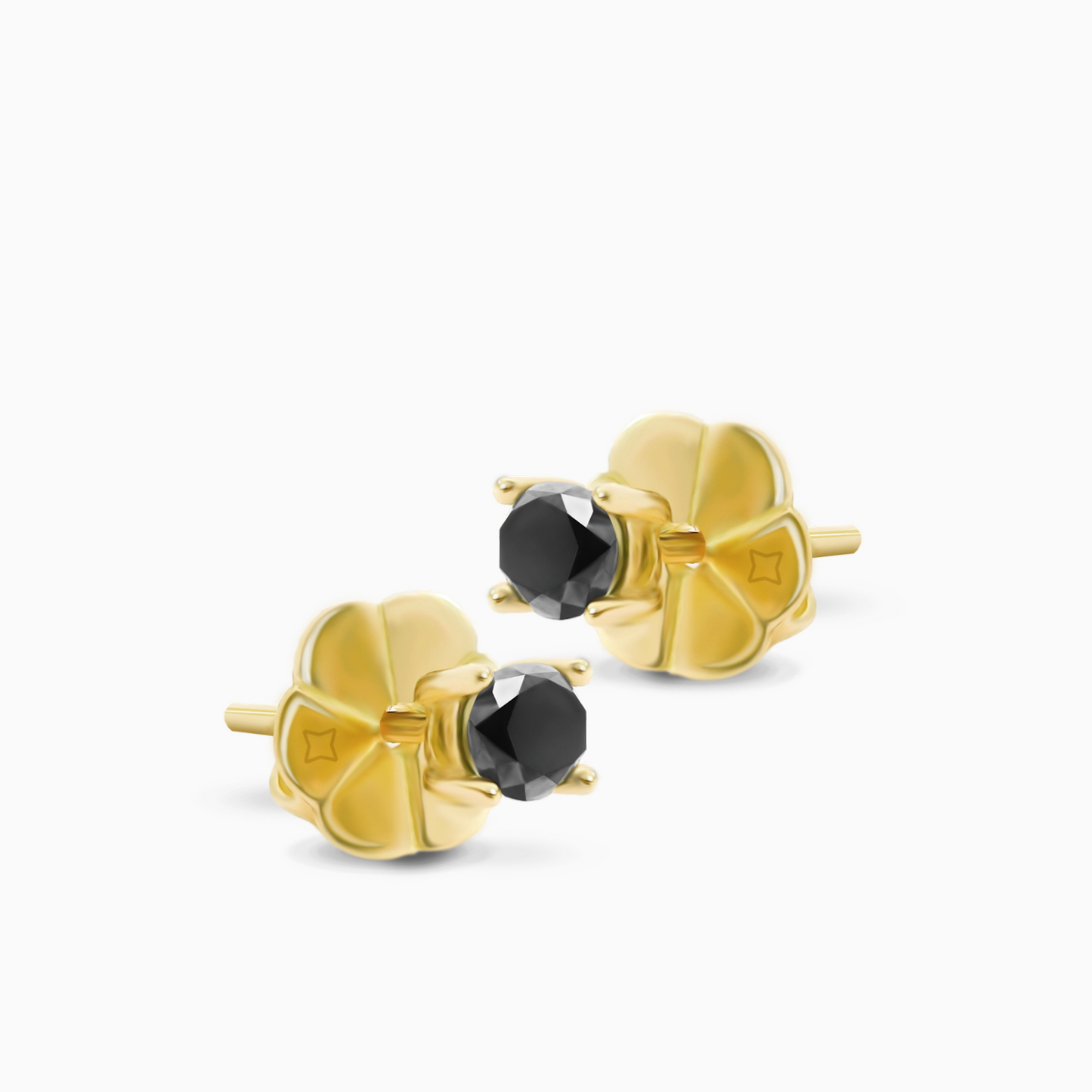 0.36ct Black Diamond Solitaire Earrings