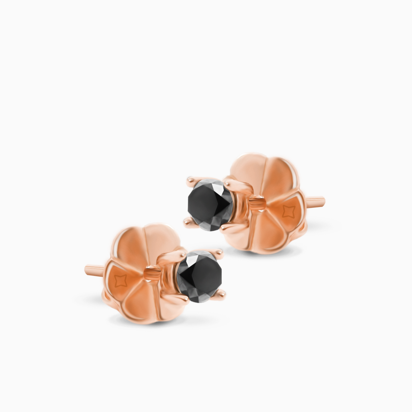 0.37ct Black Diamond Solitaire Earrings
