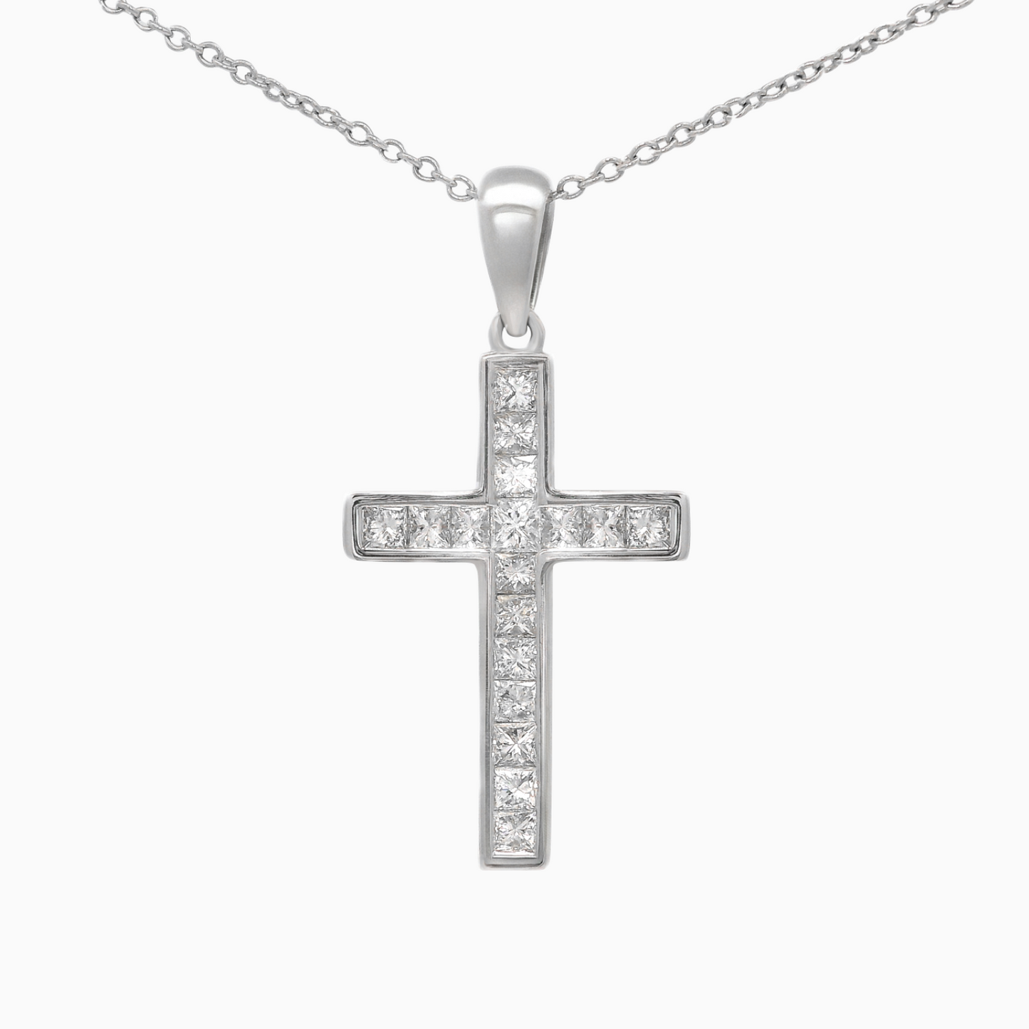 Cross-Princess Cut Necklace