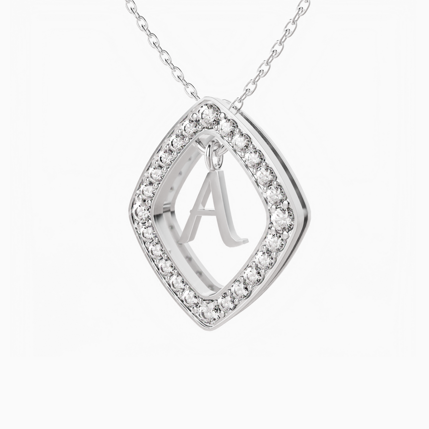 0.43ct A Letter Diamond Necklace