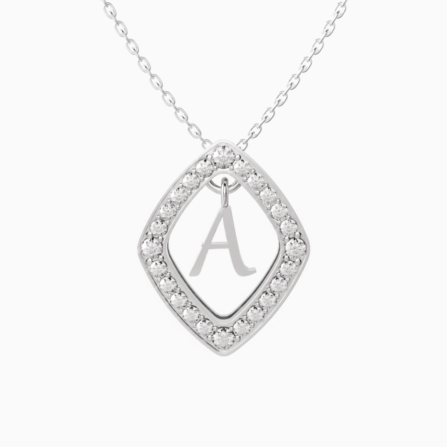 0.43ct A Letter Diamond Necklace