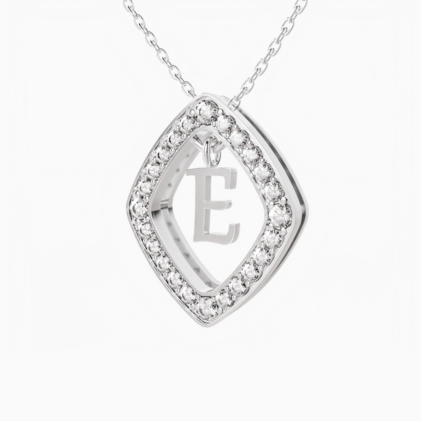 0.43ct E Letter Diamond Necklace