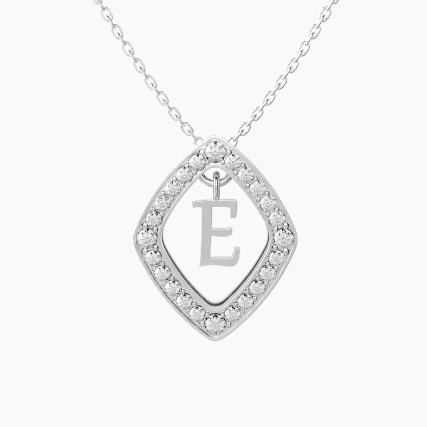 0.43ct E Letter Diamond Necklace