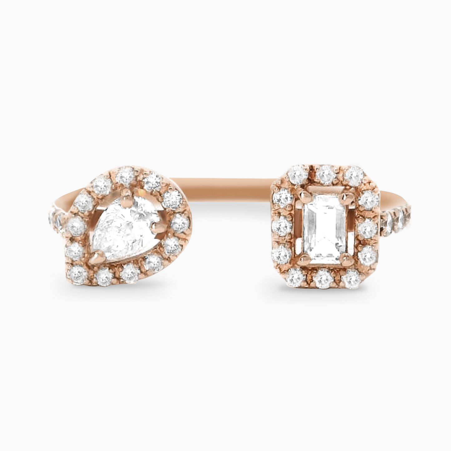 Pear&Baguette Open Ring