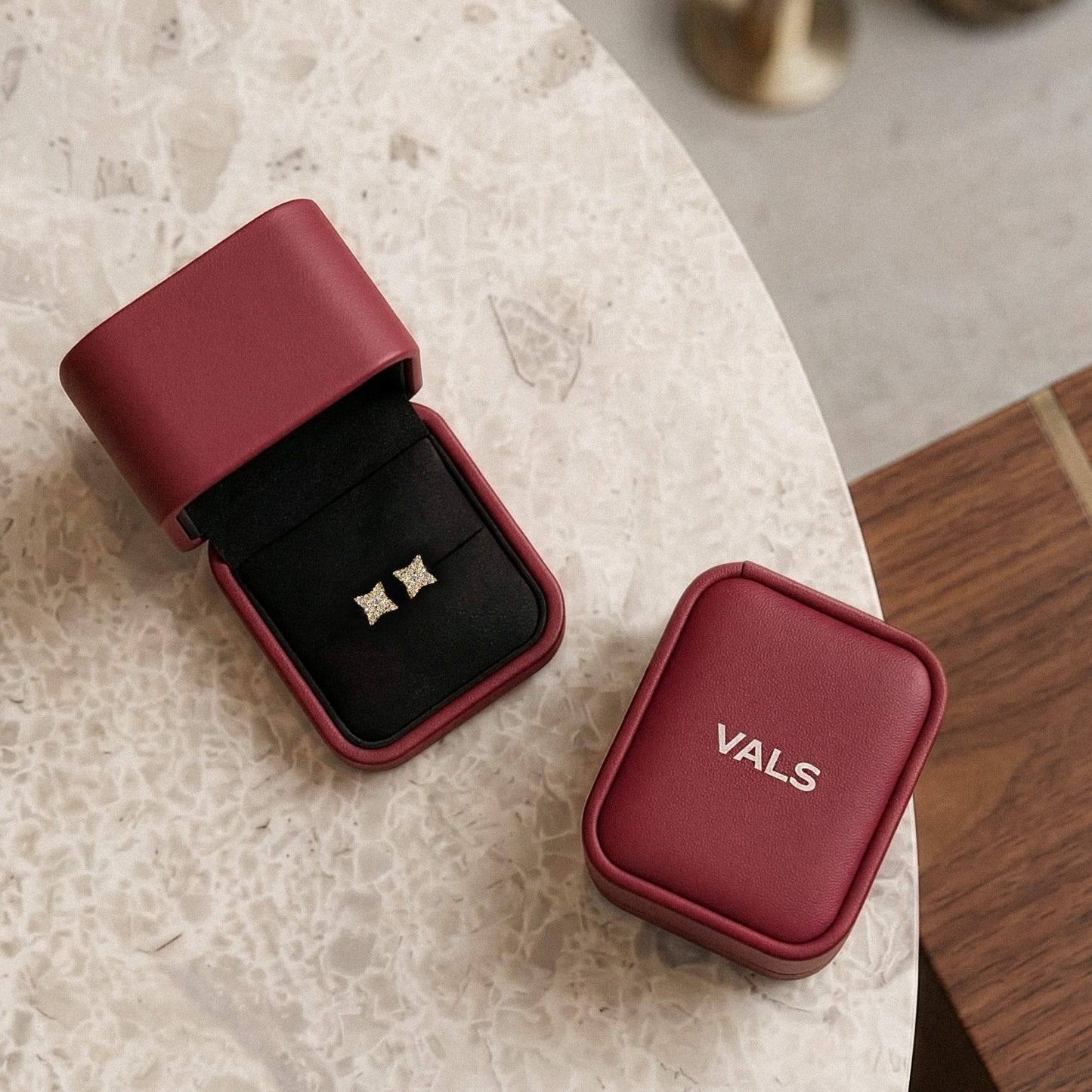 Vals Shaped Diamond Earrings