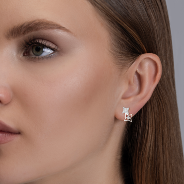 Серьги Vals Pave Duo