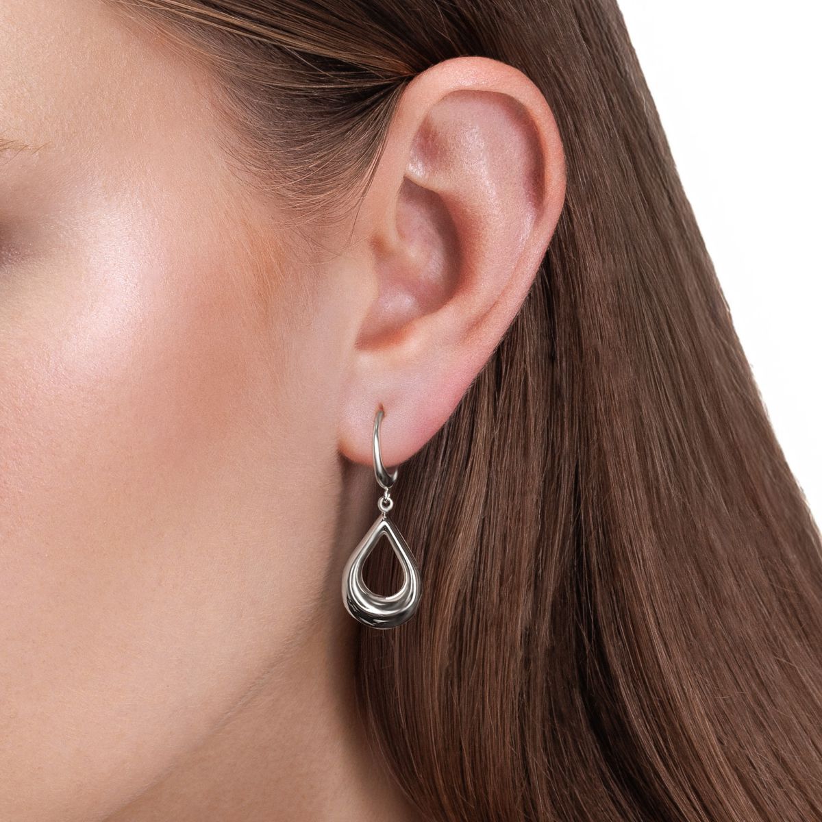 Élora Beyaz Altın Küpe