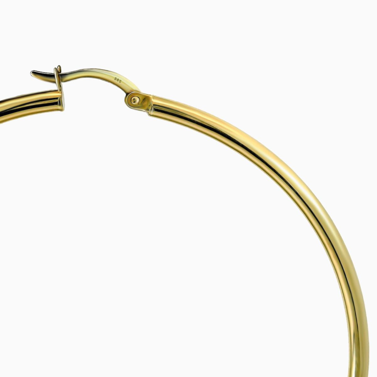 Grande Halka Sarı Altın Küpe