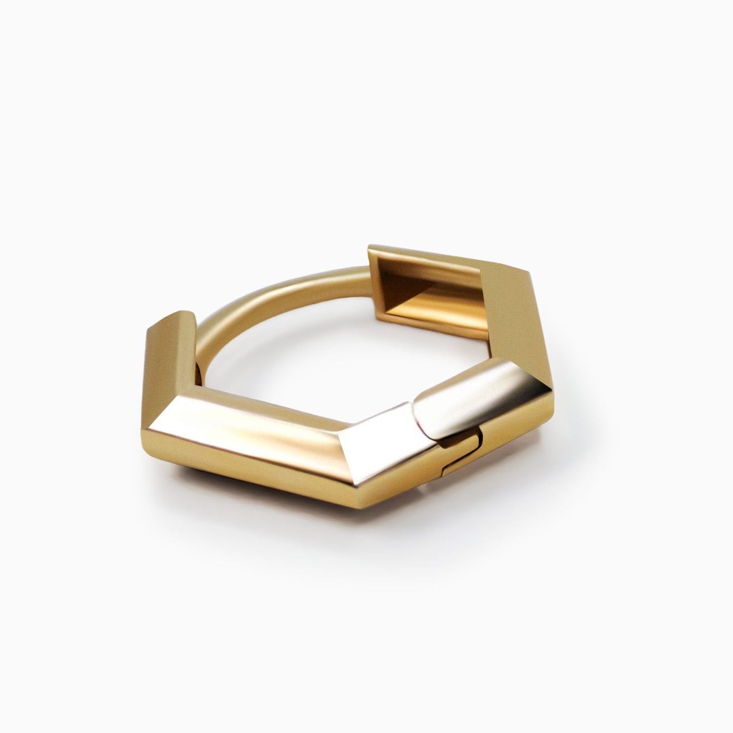 Köşeli Halka Altın Küpe