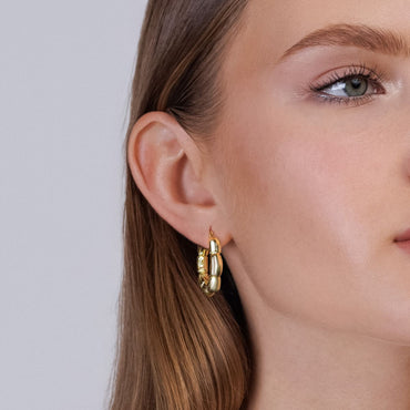 Golden Bamboo Grace Hoop Earrings