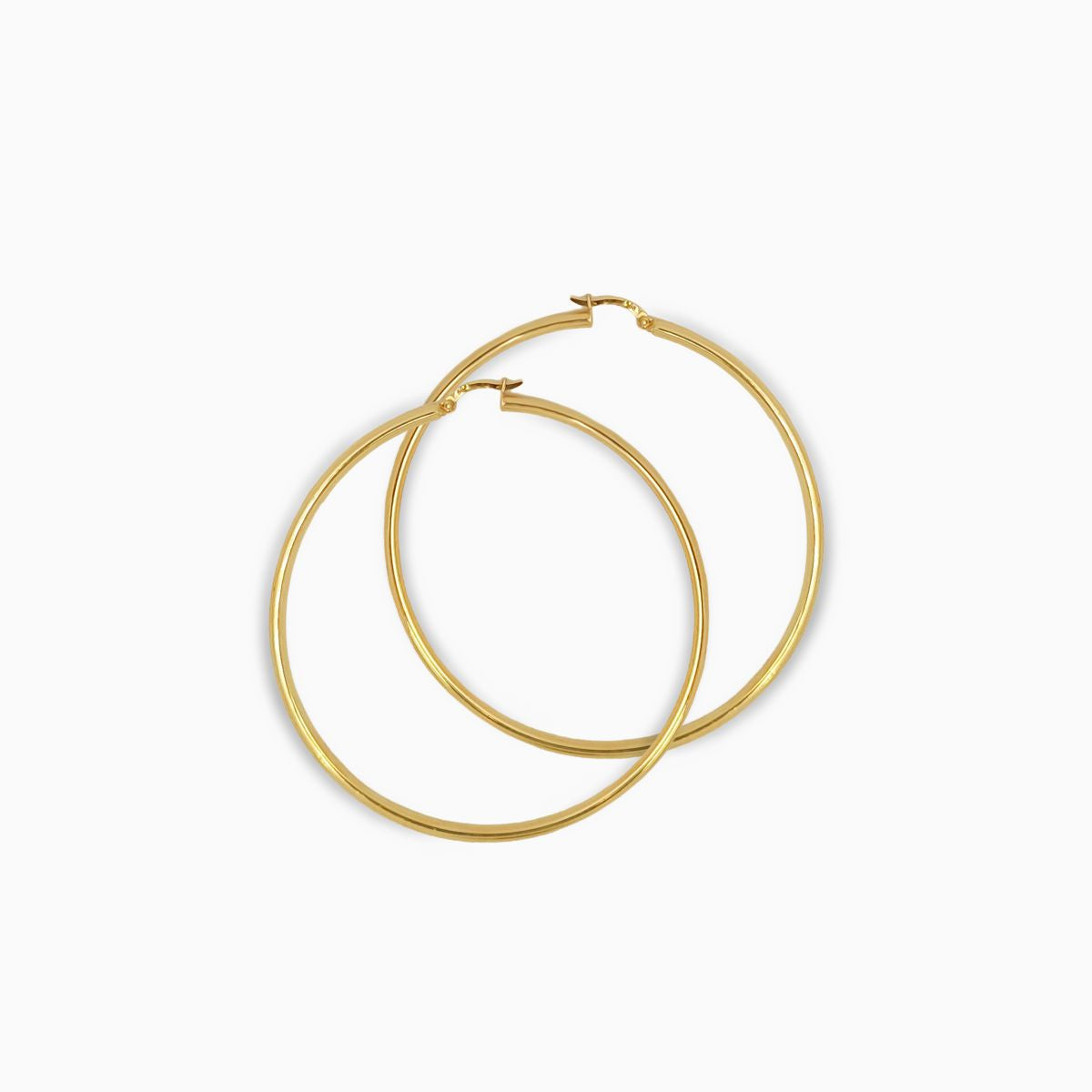 Grande Halka Sarı Altın Küpe