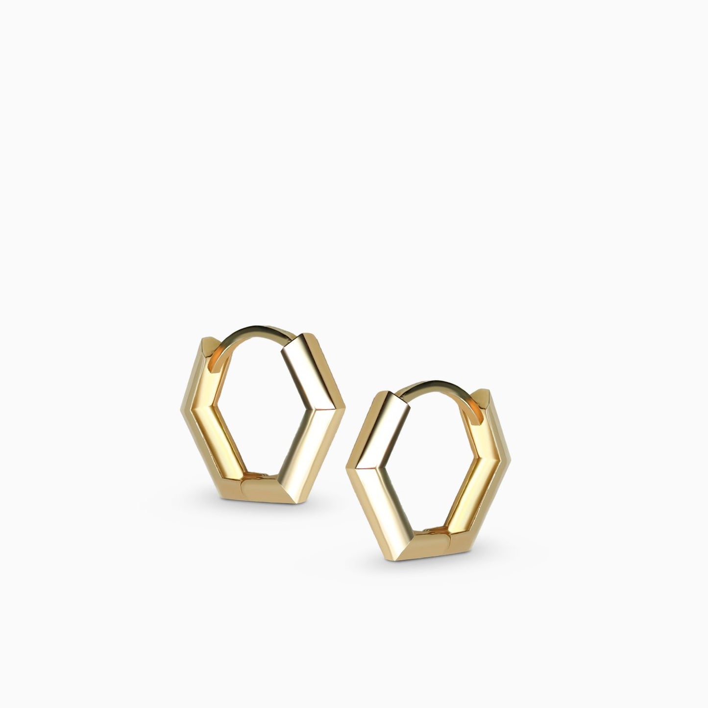 Köşeli Halka Altın Küpe