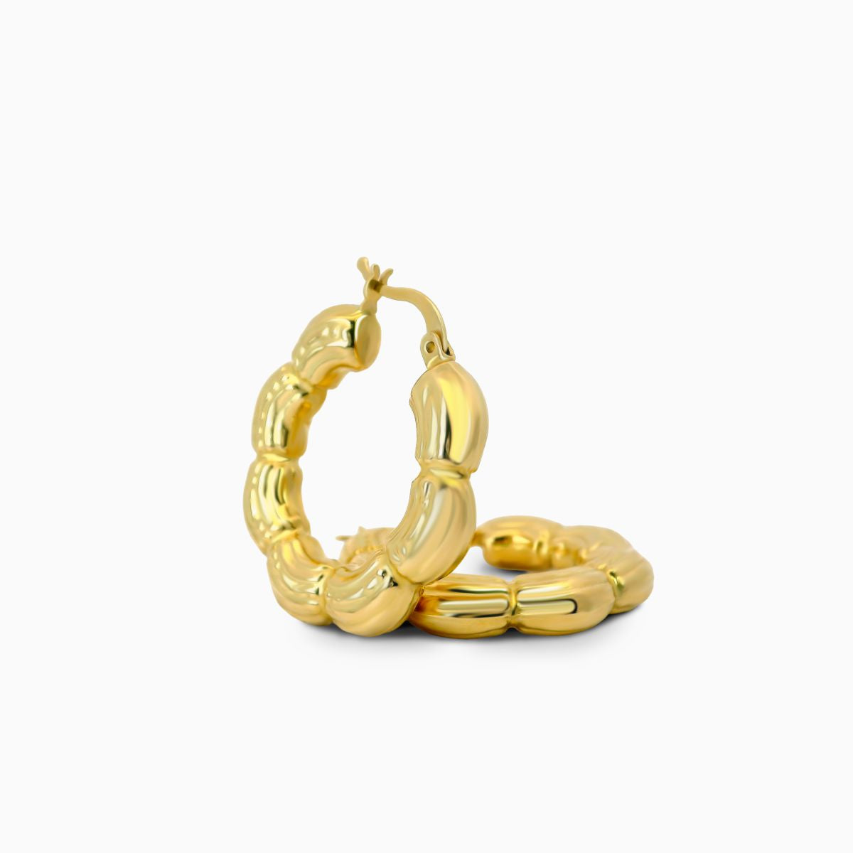 Golden Bamboo Grace Hoop Earrings