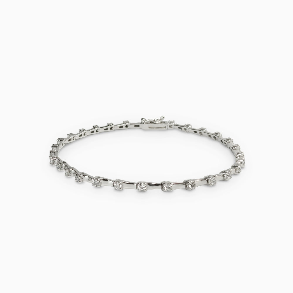 Lüks 1.43 Karat Aralıklı Suyolu Pırlanta Bileklik