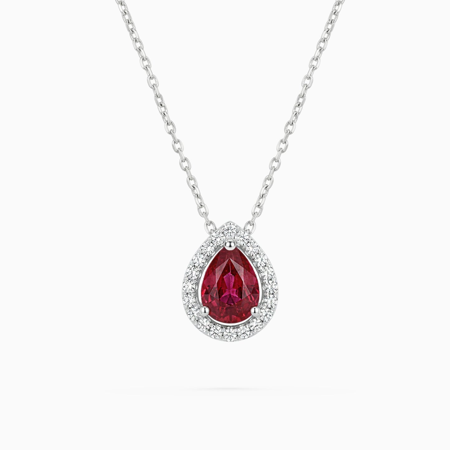 Pear Cut Ruby Necklace
