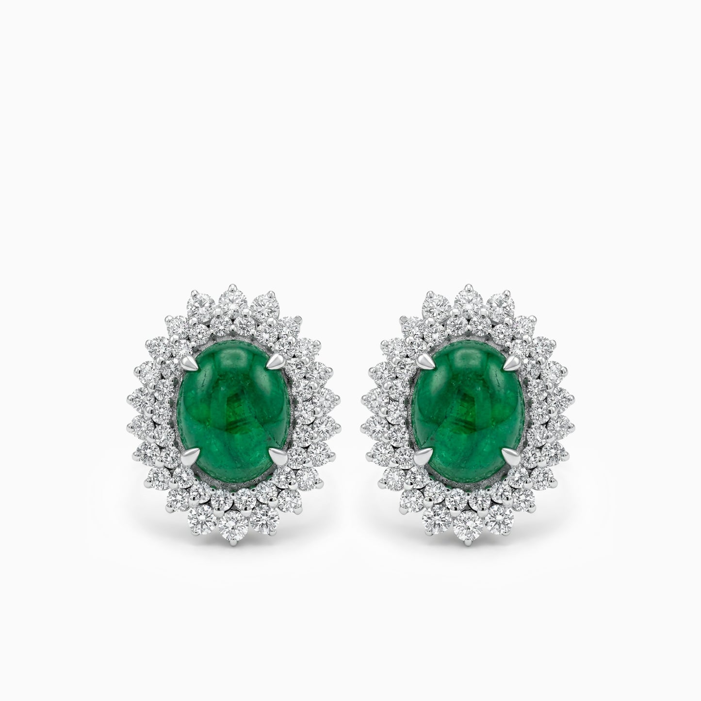 Classic Emerald Halo Earring
