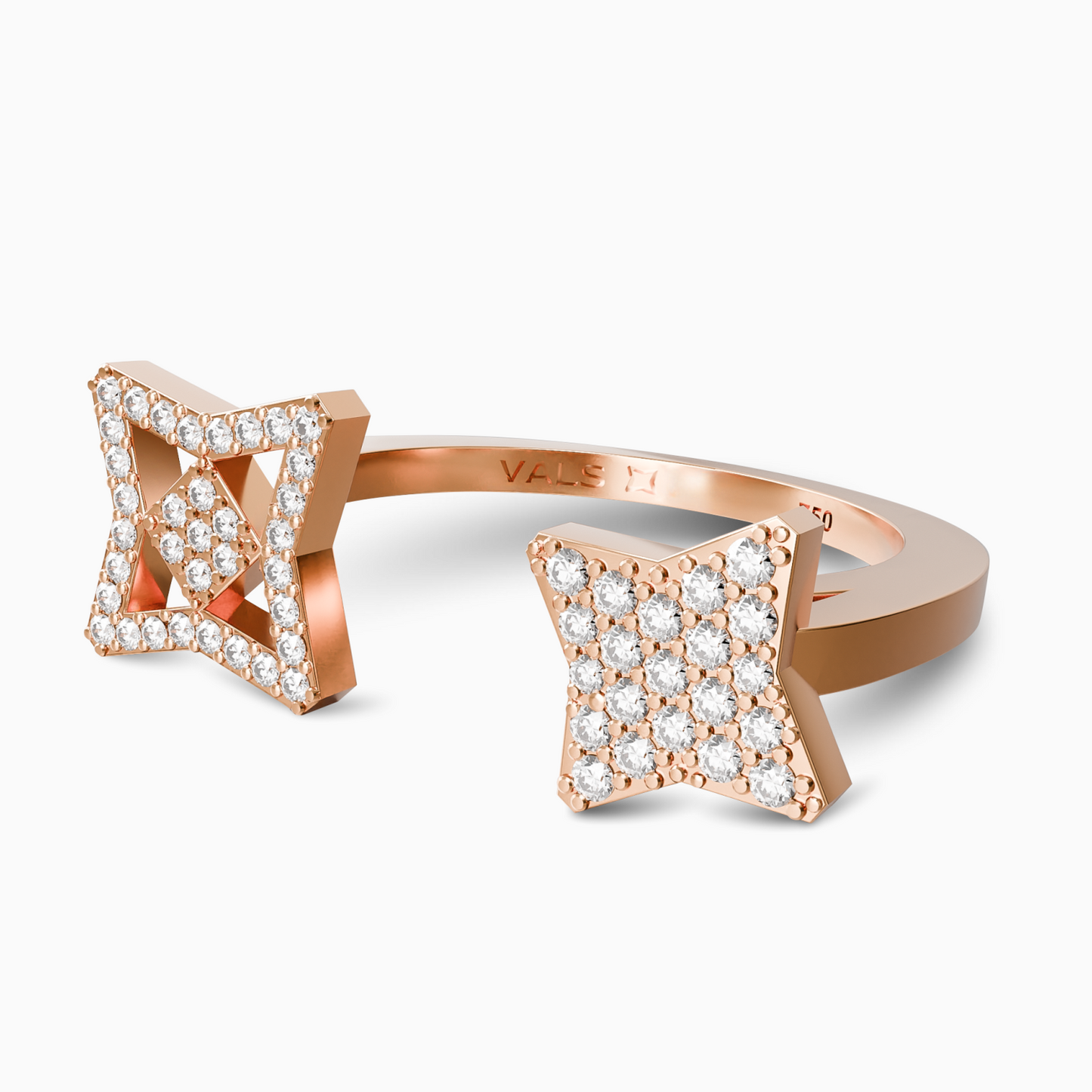 Vals Icon Pave Açık Yüzük