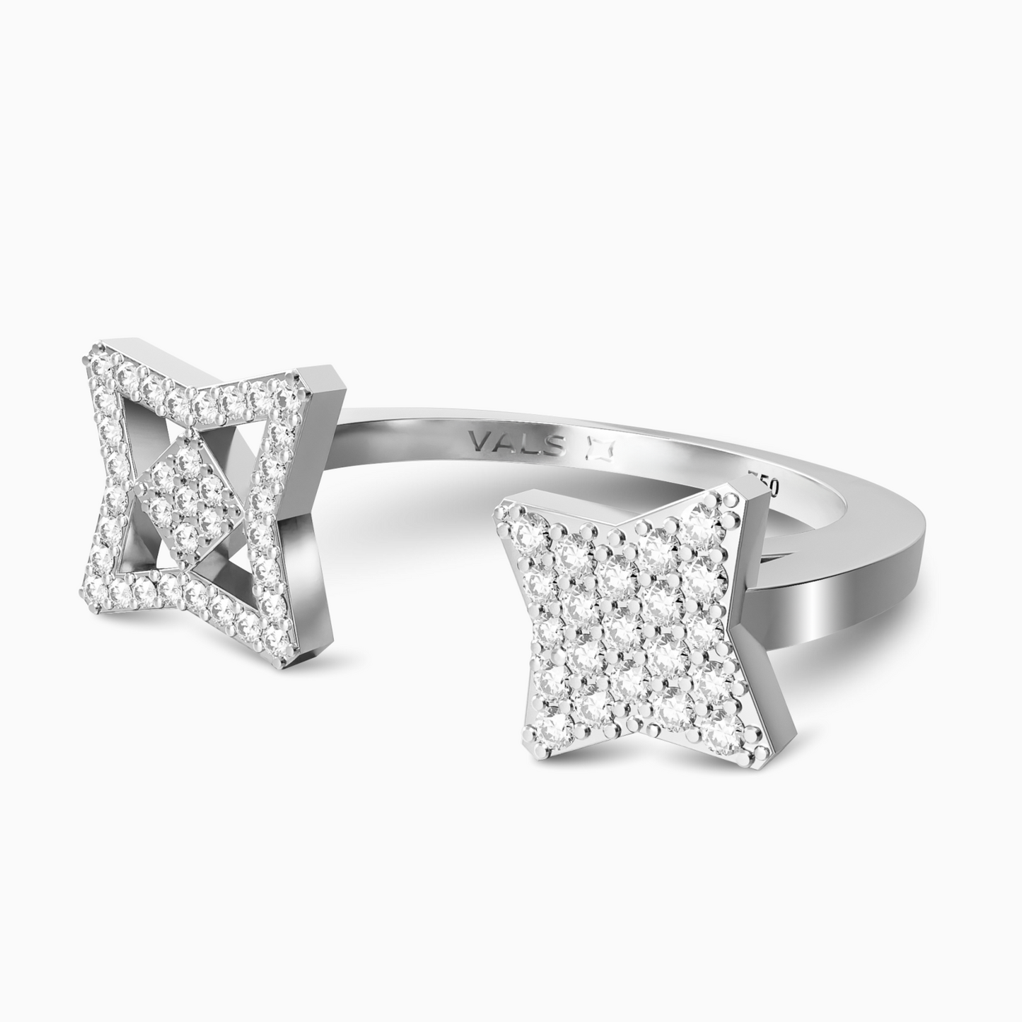 Vals Icon Pave Açık Yüzük