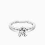 0.33ct Diamond Engagement Ring with Heart-Tipped Prongs
