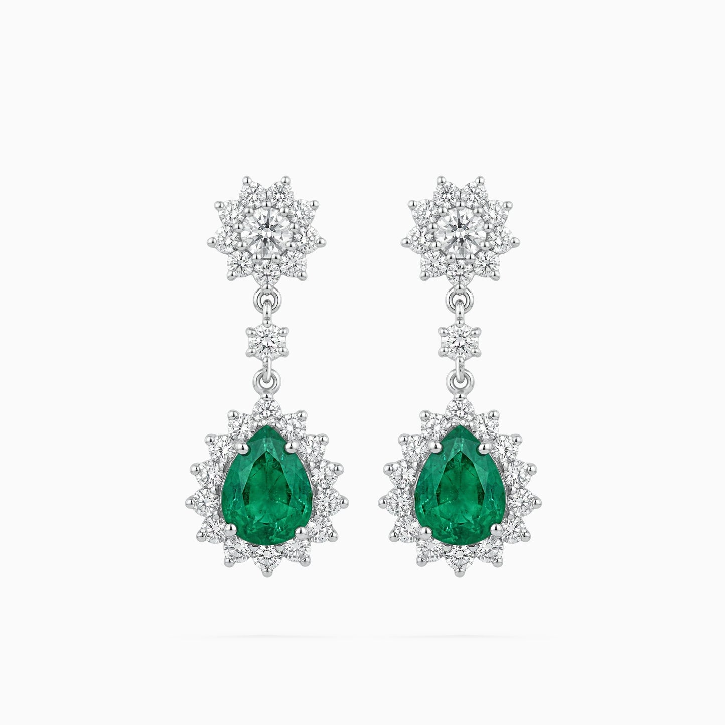 1.94 Carat Dangle Emerald Earrings