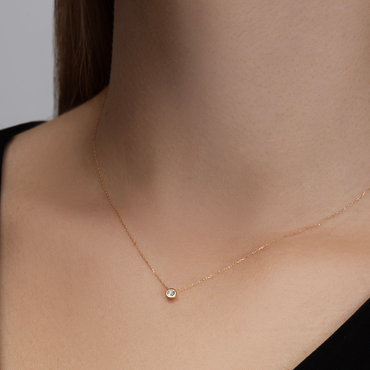 0.11 Karat Pırlanta Tektaş Kolye