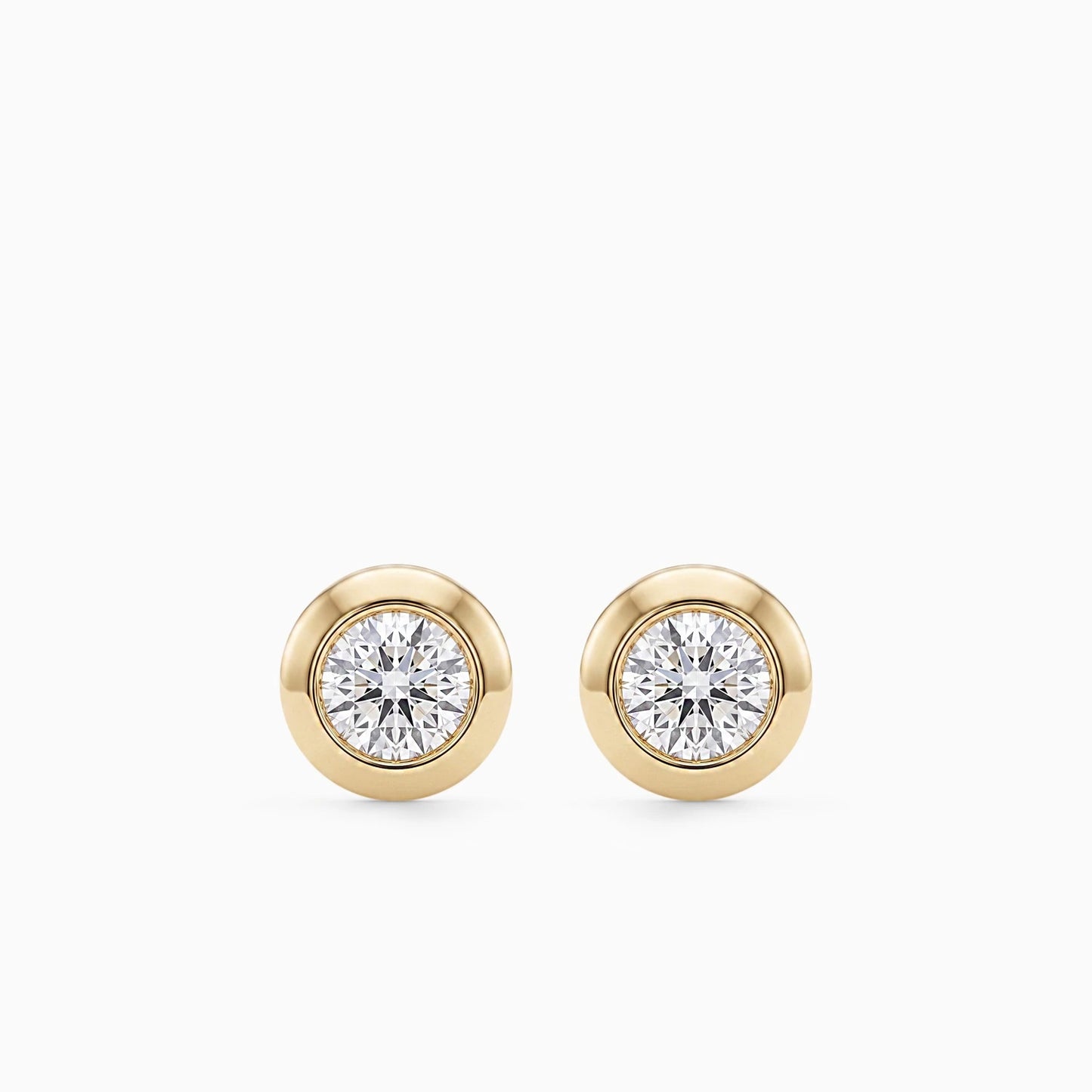 0.37 Carat Bezel Set Diamond Stud Earrings