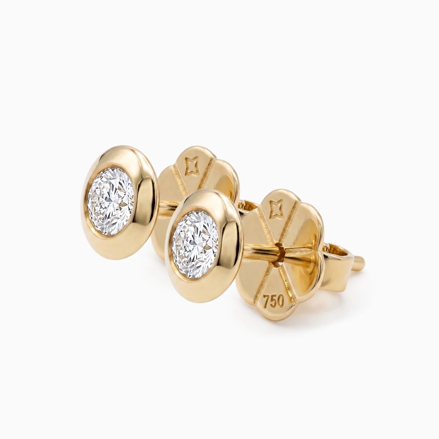 0.37 Carat Bezel Set Diamond Stud Earrings