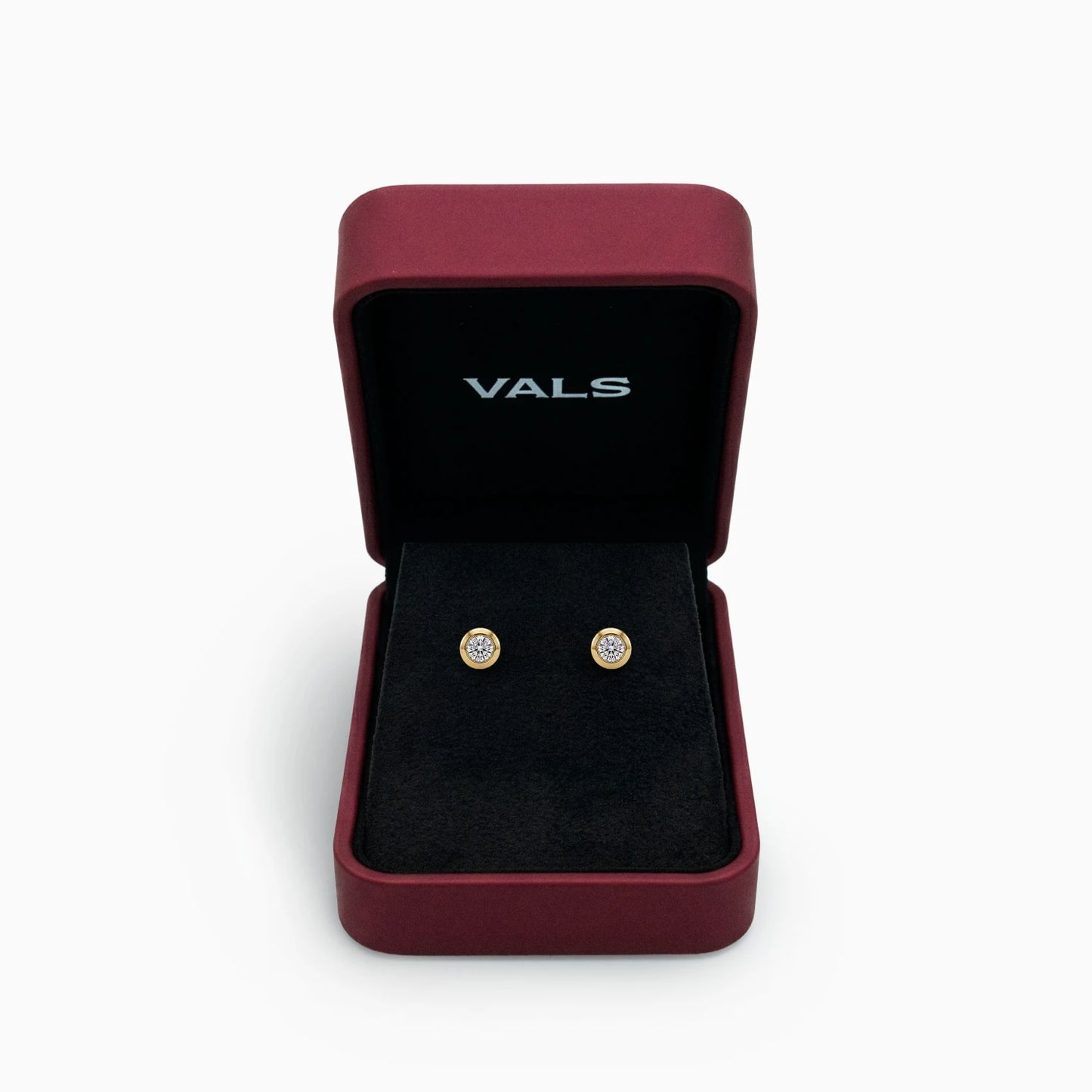 0.37 Carat Bezel Set Diamond Stud Earrings