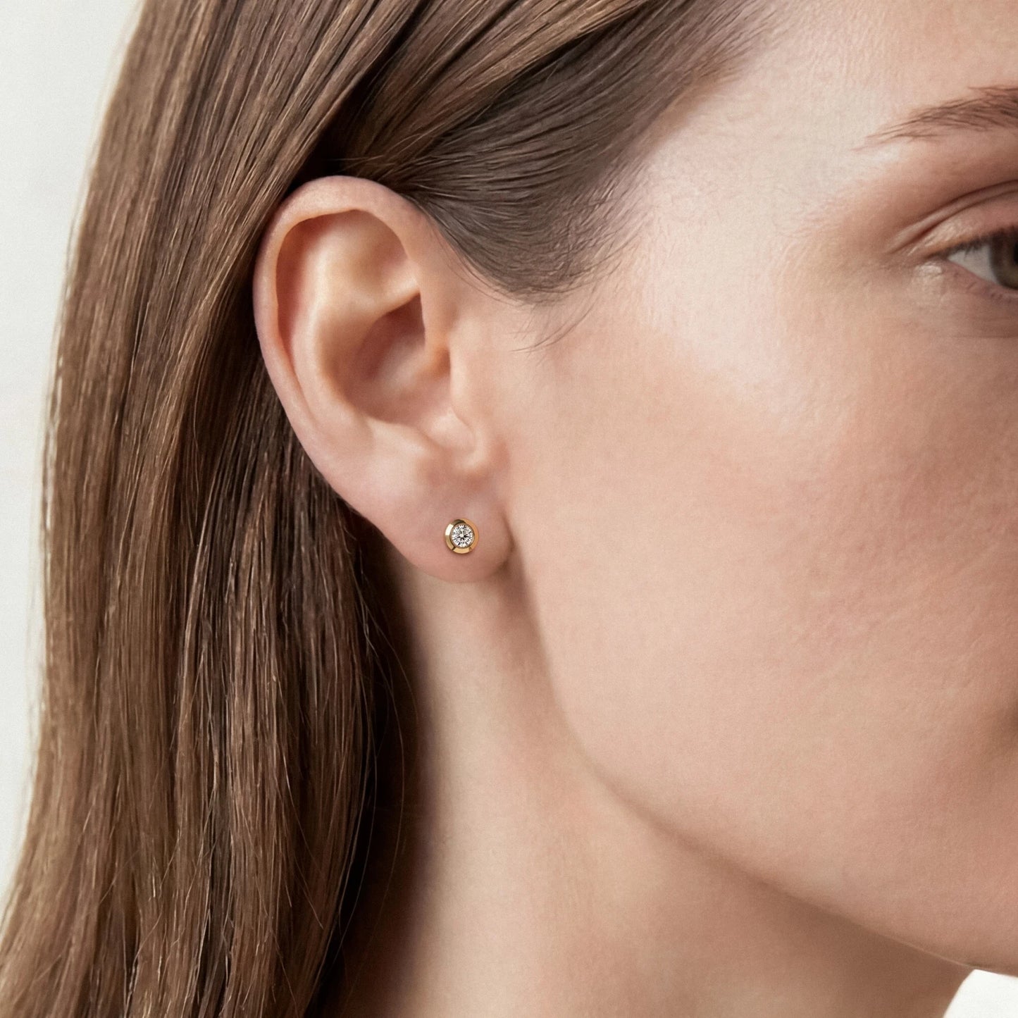0.37 Carat Bezel Set Diamond Stud Earrings