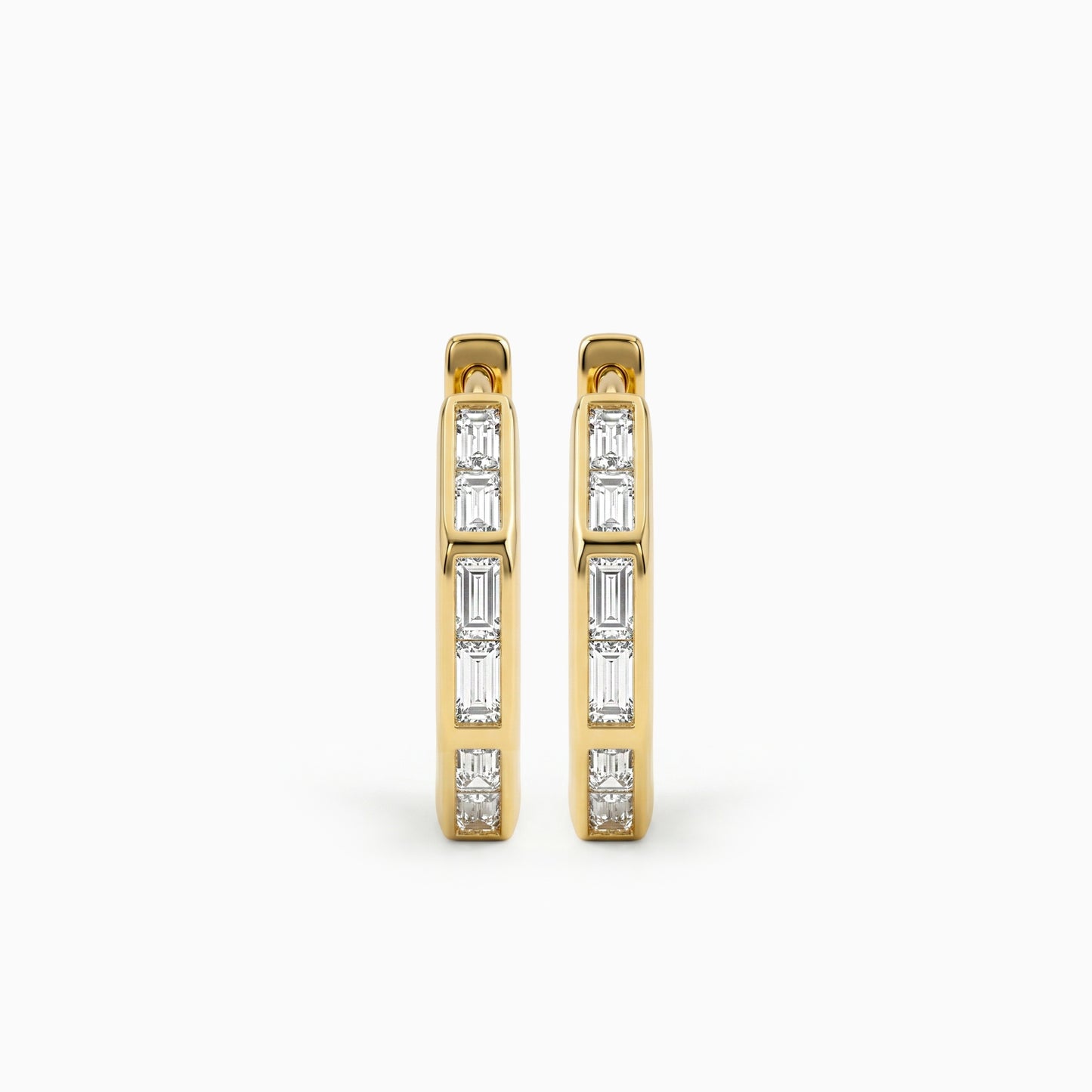 Diamond Baguette Hoop Earrings