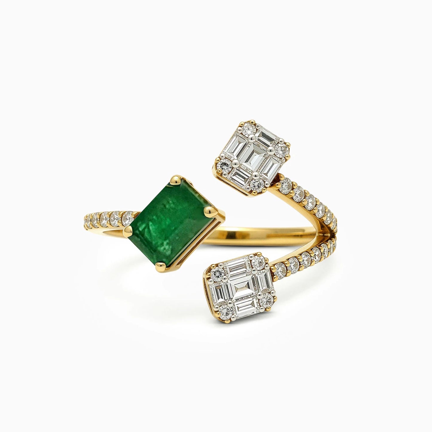 0.40 Carat Emerald Open Ring