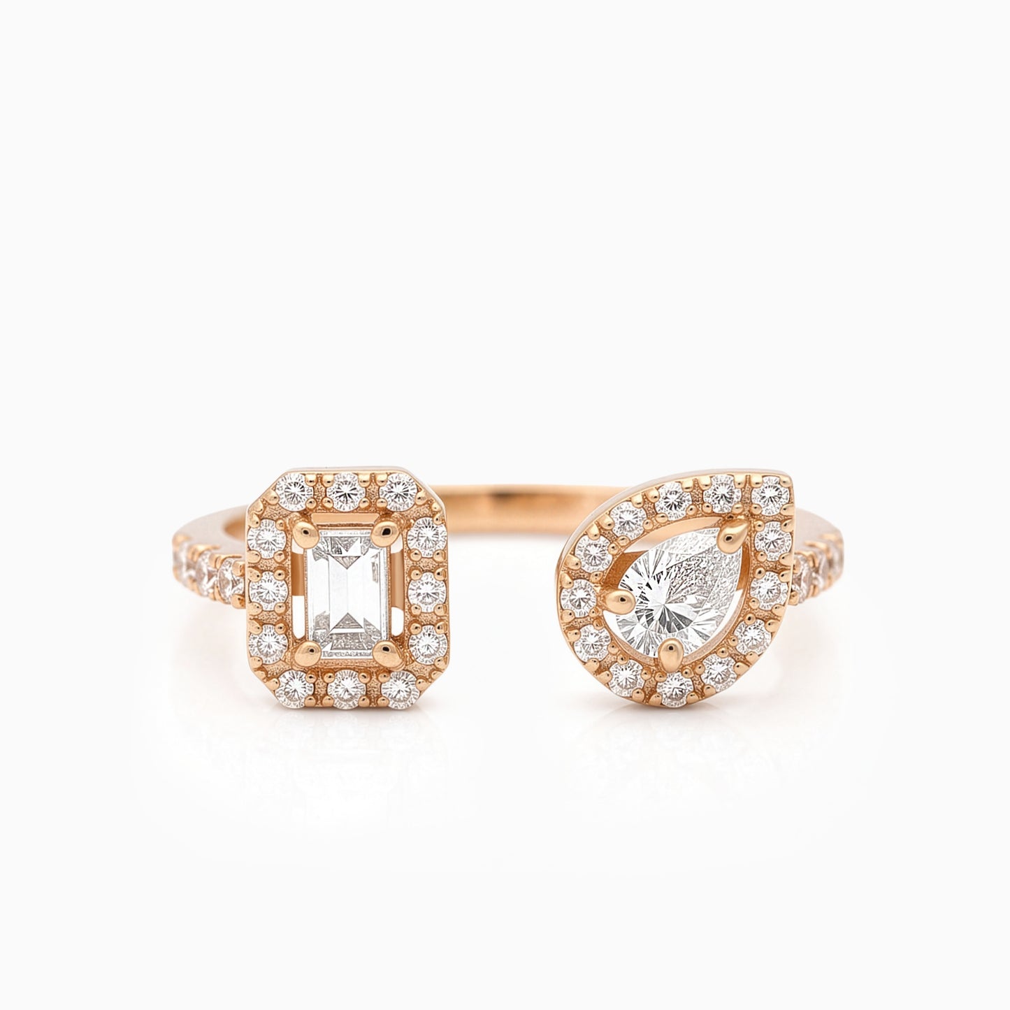 Pear&Baguette Open Ring